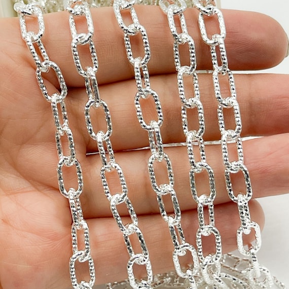 Oval Diamond-cut Link Bracelet Sterling Silver Oval Diamond-cut Link Bracelet Sterling Silver