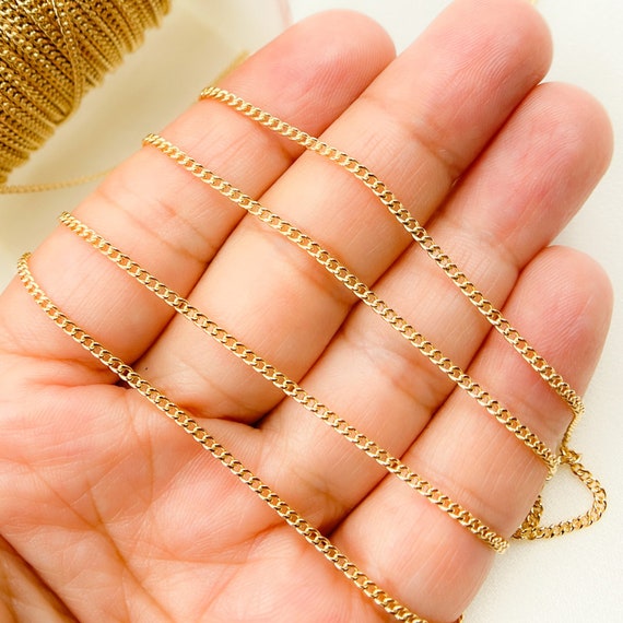 2x1mm 14k Gold Filled Chain Wholesale by Foot, Unfinished Gold Filled  Dainty Cable Chain Bulk, Gold Chain for Jewelry Making. 10681HR -   Sweden