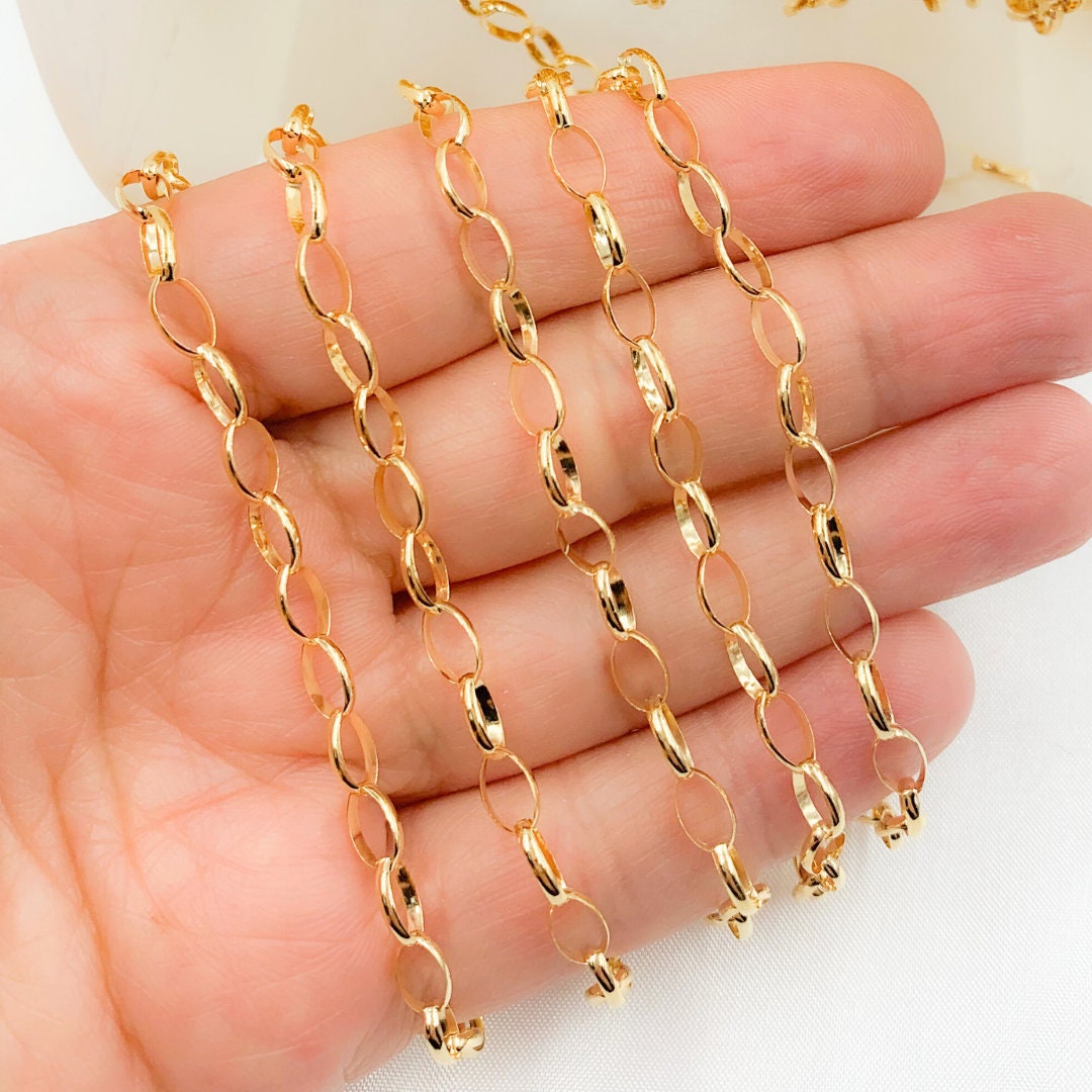 14k Gold Filled Oval Link Chain, 7x3mm, Sold by Foot. 606GF - Etsy
