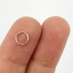 May include: A small, gold-colored hoop earring. The hoop is thin and has a smooth, polished finish.