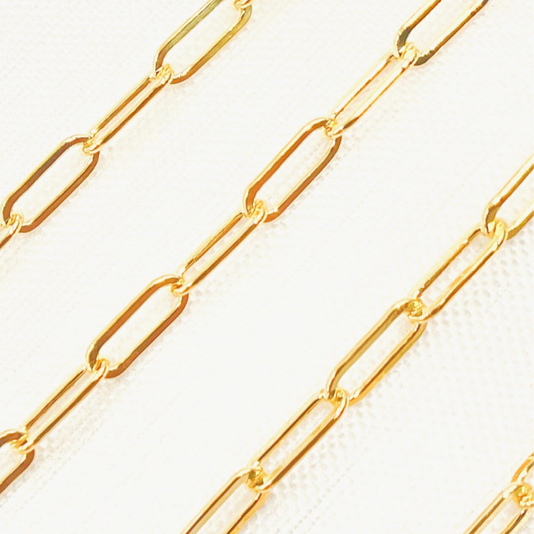 14K Gold Filled Paper Clip Chain by Foot, Unfinished Paper Clip Link