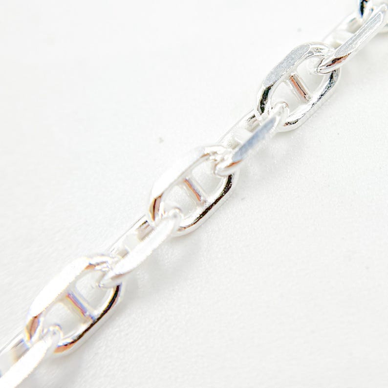 Cadena Marina de plata de ley de 5 x 3 mm, collar y pulsera sin terminar (se vende por metro). Y9SS imagen 2