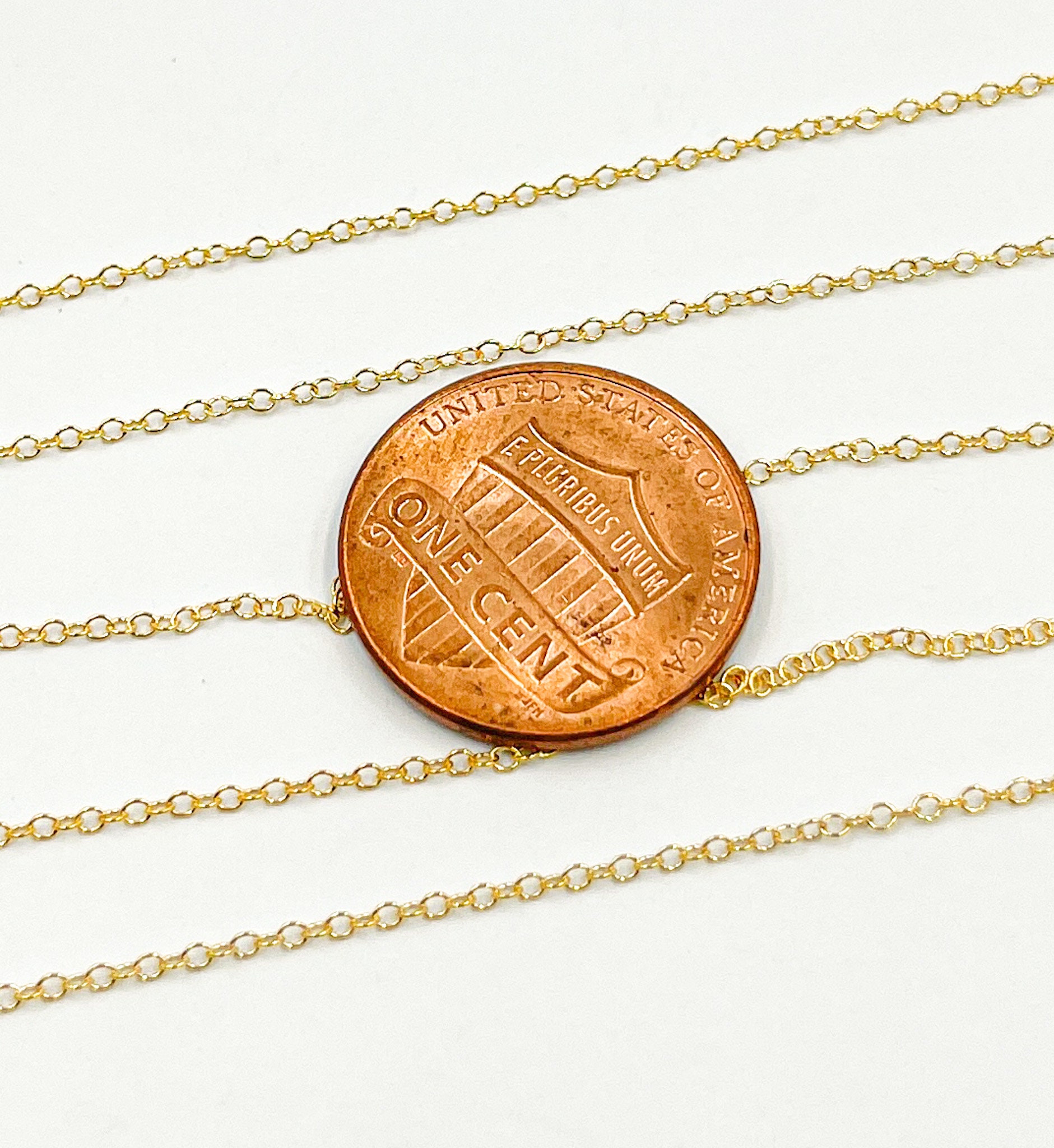 Wholesale Drawn Cable Necklace Chain, 14k Gold Filled Chain, 1.3-4