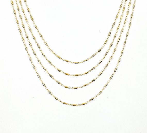 1FT 4mm Tube 14k Gold Filled Unfinished Chain by Foot - Etsy