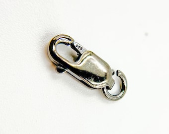 Cierre de langosta de plata de ley con baño de rodio negro de 10 mm, material para bisutería DIY. 0925LC1BR