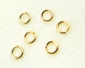 Anillo abierto de oro amarillo macizo de 14 quilates, 3 mm, calibre 24. MFT050DE3-14Y