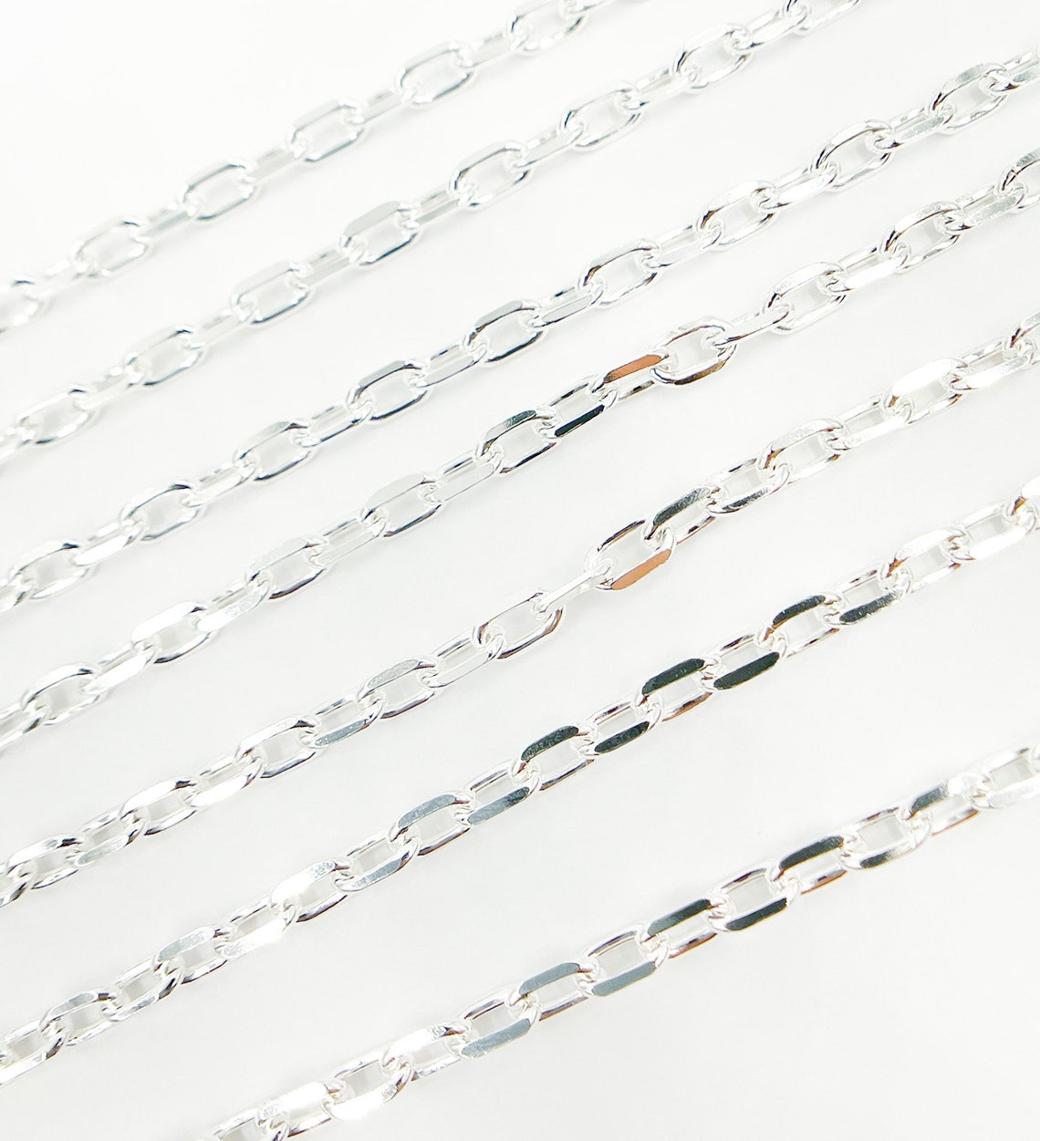 1FT 7x4mm 925 Sterling Silver Chain by Foot Thick Oval Link Etsy