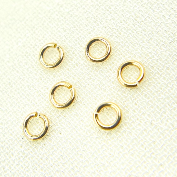 10pcs 2.5 Mm open Jump Ring 26 Gauge 14K Solid Yellow Gold Open
