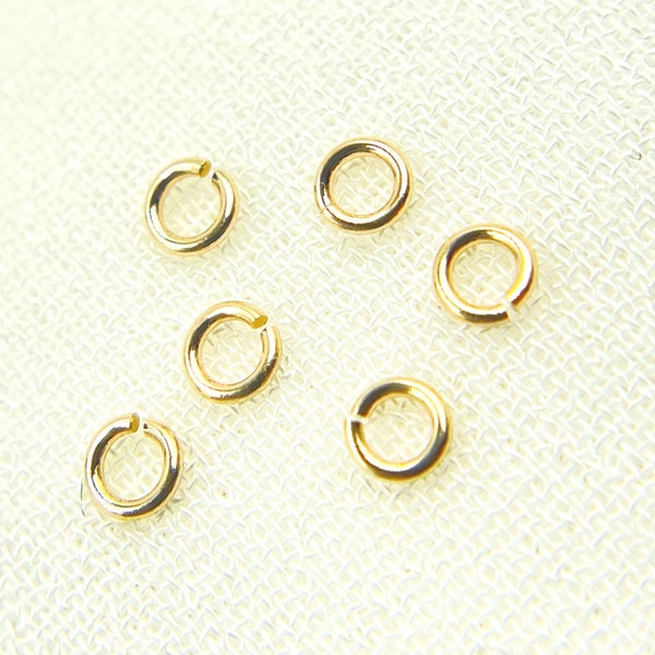 10 anneaux de 2,5 mm, ouvert, calibre 26, anneau ouvert en or jaune massif 14 carats, bijoux permanents, bijoux et chaînes, pièces d'or. MFT040DE25-14Y