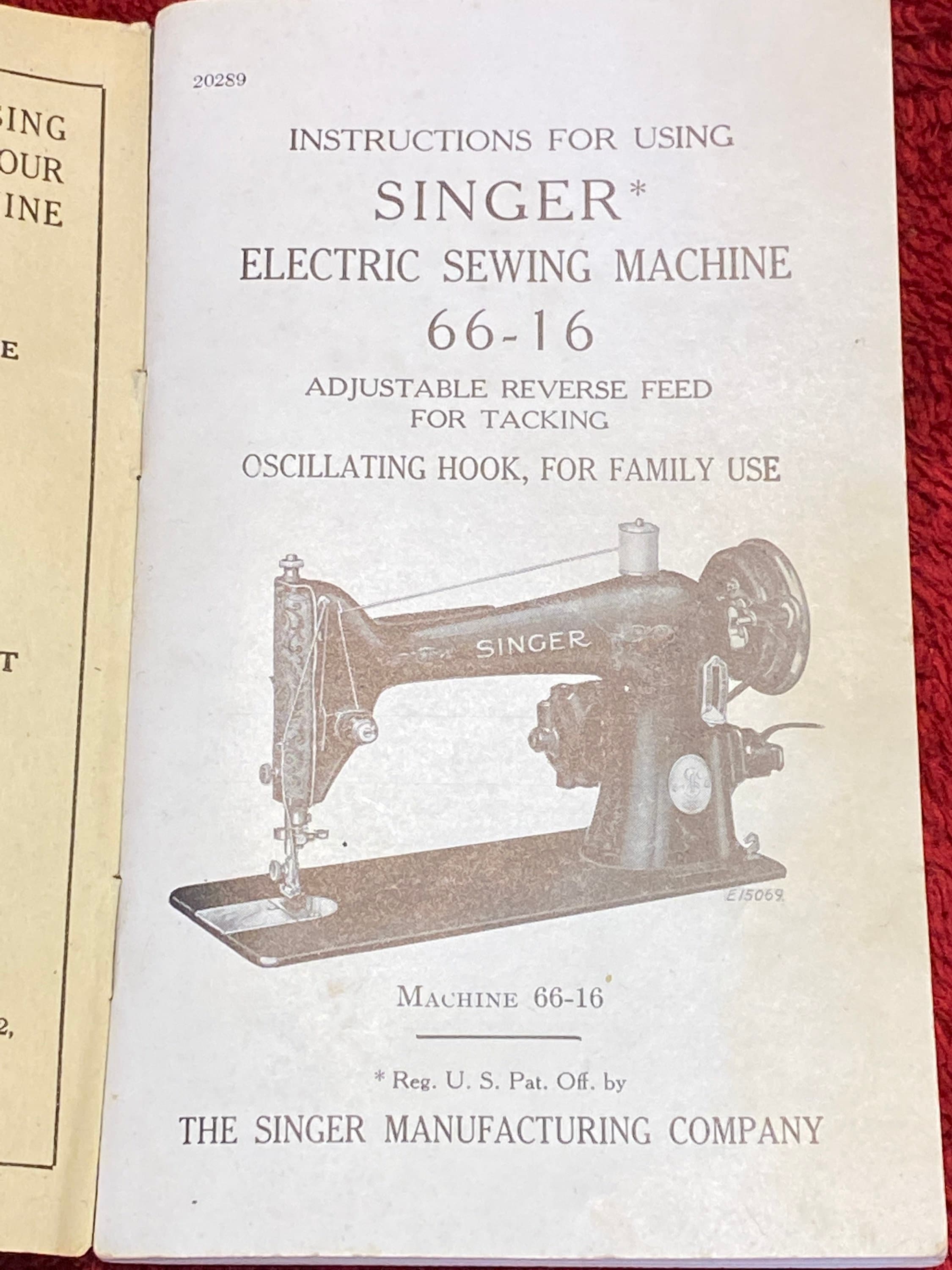 1948 Singer Sewing Machine 6616 Manual Etsy