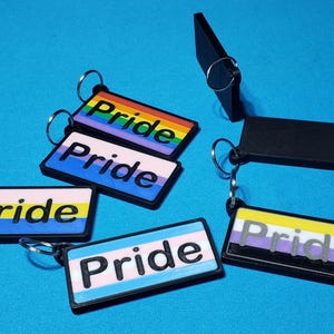 Pride Flag Keychains LGBTQ+ Pride Flags Rainbow Bi Pan Nonbinary Trans