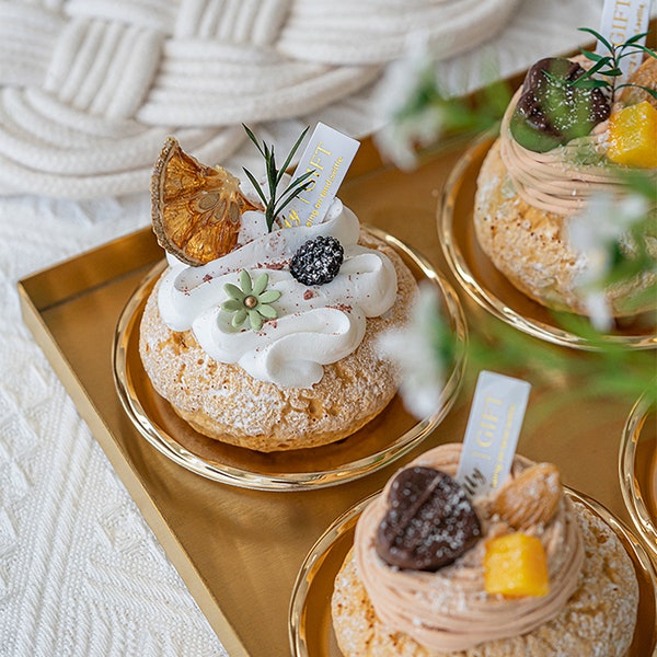 Décoration faux choux à la crème | Faux choux à la crème | Produits de boulangerie falsifiés | Accessoires photo | Présentoir de faux aliments