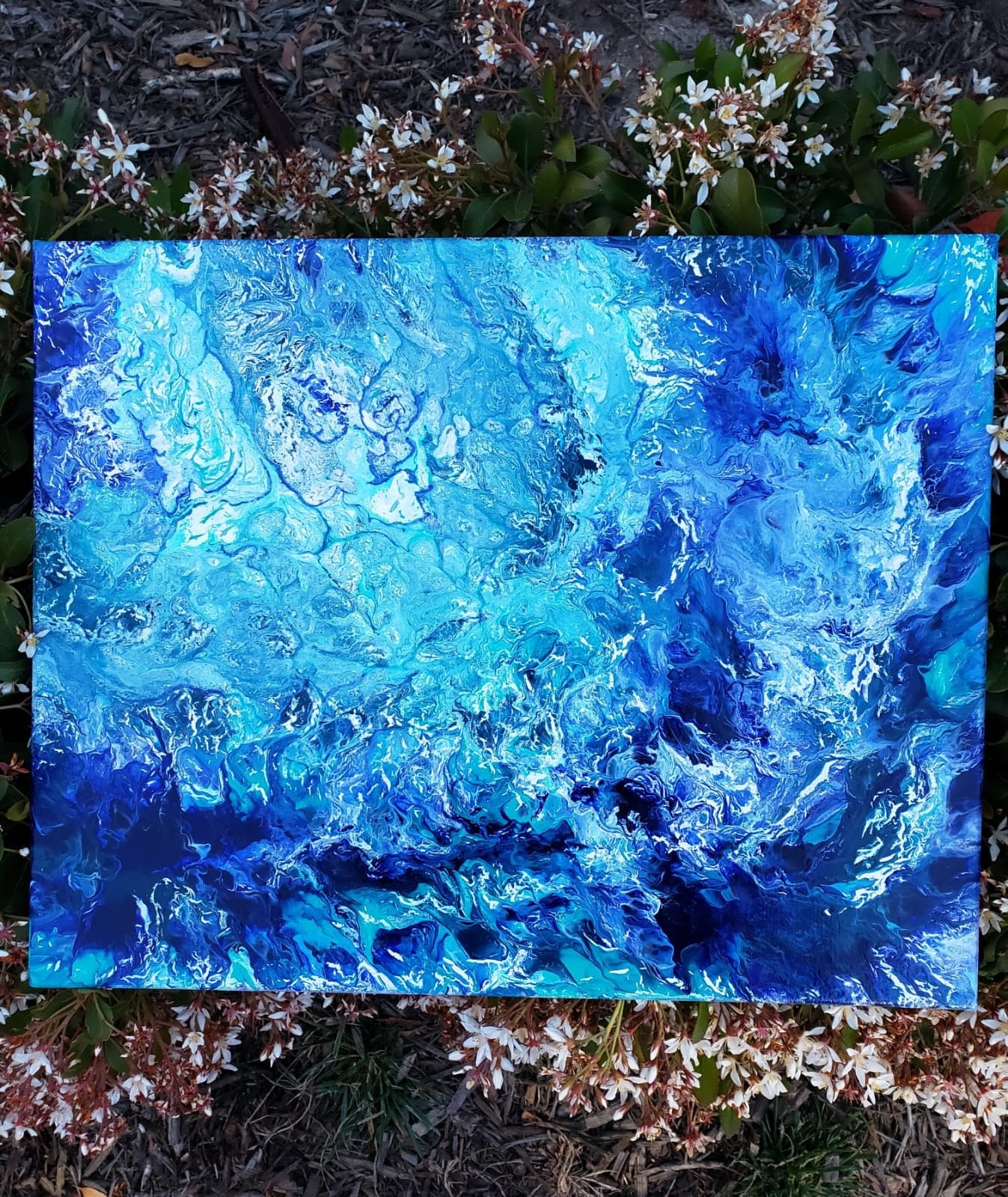 Ocean Waves Painting, Liquid Art, Fluid Art, Blue Waves Painting, Abstract Ocean Waves, Ocean Wall Art, Home Decor, Blue Sea Wall, Acrylic