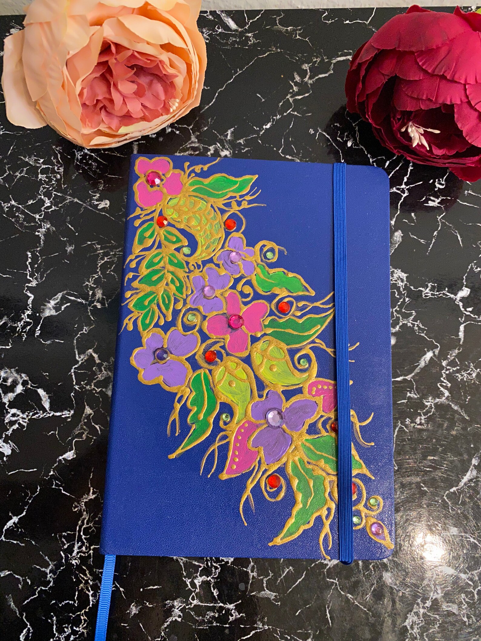 Hand Painted Journal Journals Handmade Journal Floral Etsy