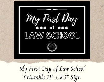 Erster Tag der Law School Zeichen | Meilenstein Fotorequisite (Digitaler Download)