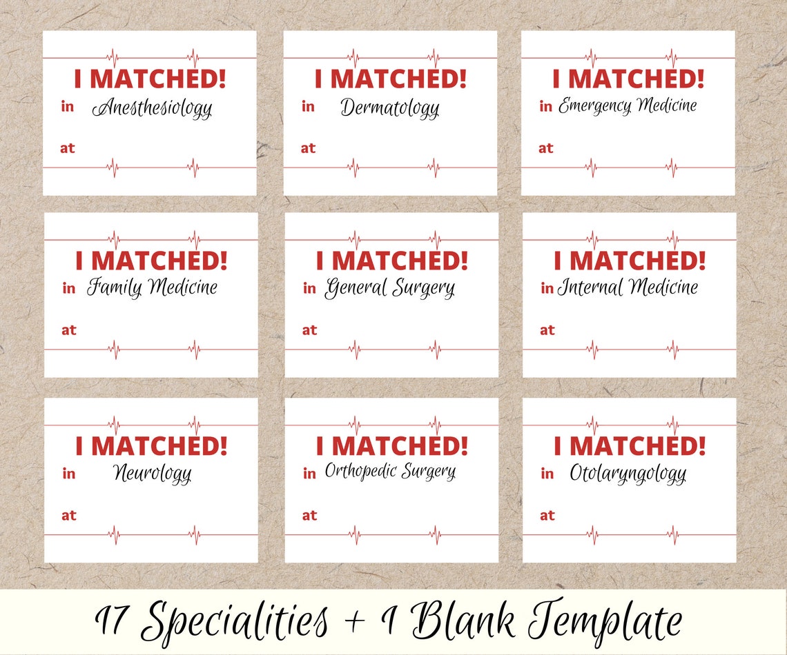 Residency Match Day Signs I MATCHED Etsy