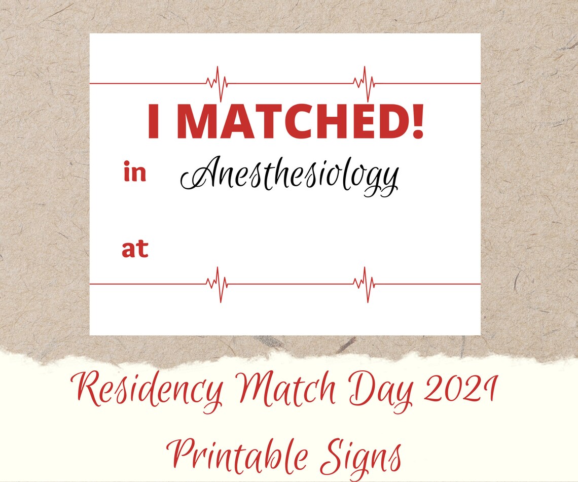 Residency Match Day Signs I MATCHED Etsy