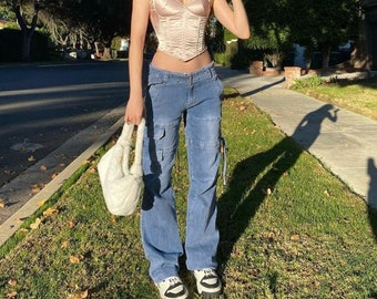 mid rise baggy jeans womens