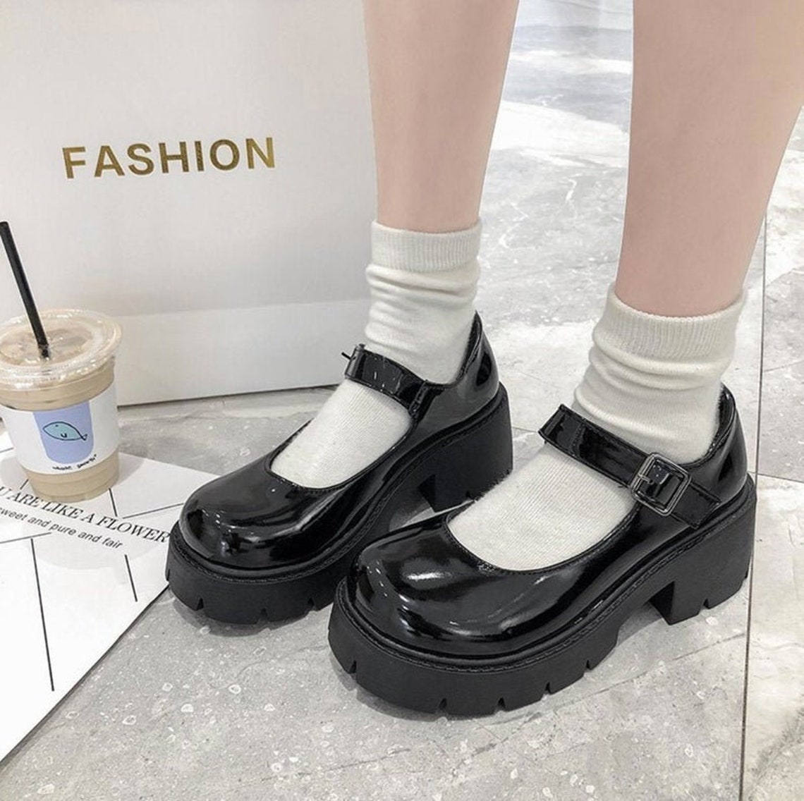 koi jinx mystic charm black platform shoes