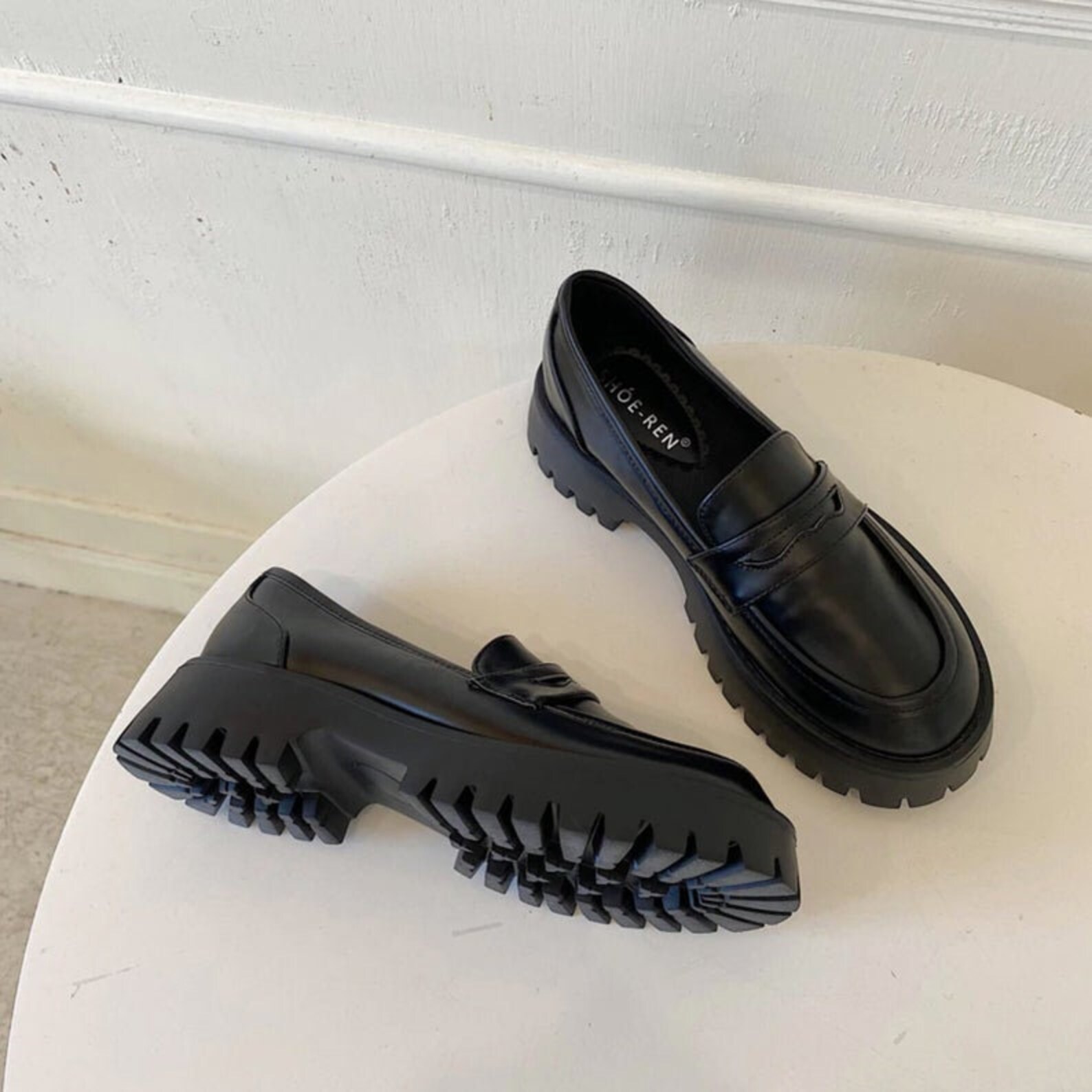 Y2K Harajuku Lolita High Platform Loafers Black Matt Kawaii | Etsy