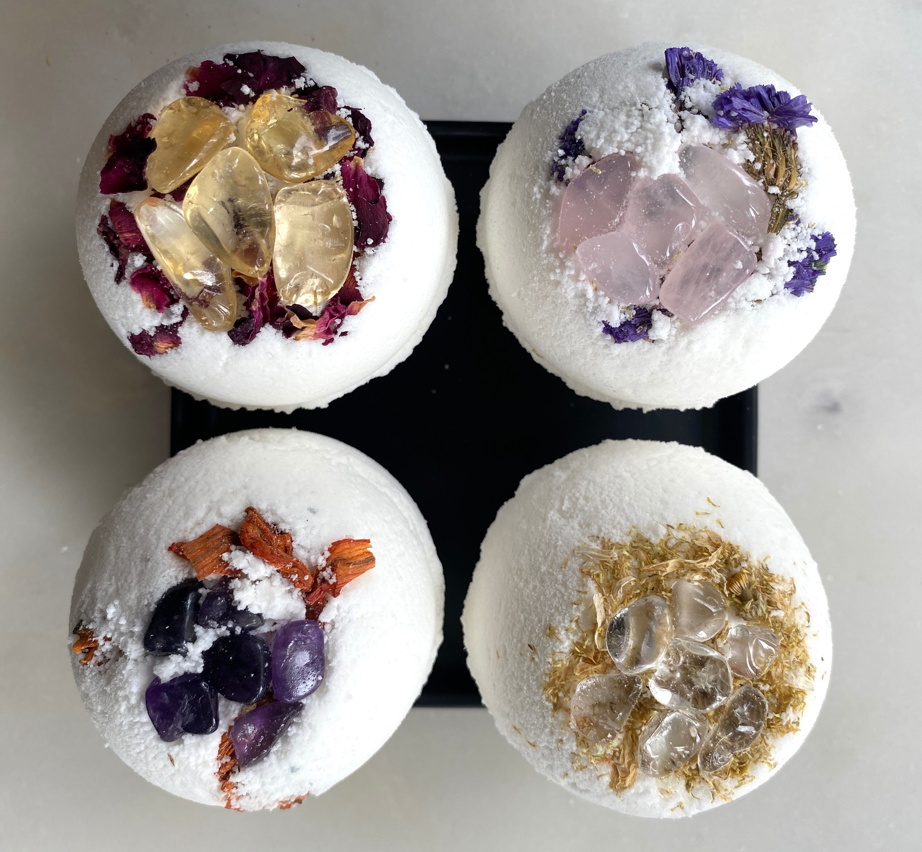 Natural Crystal Bath Bomb Gift Set All Natural Handcrafted Etsy