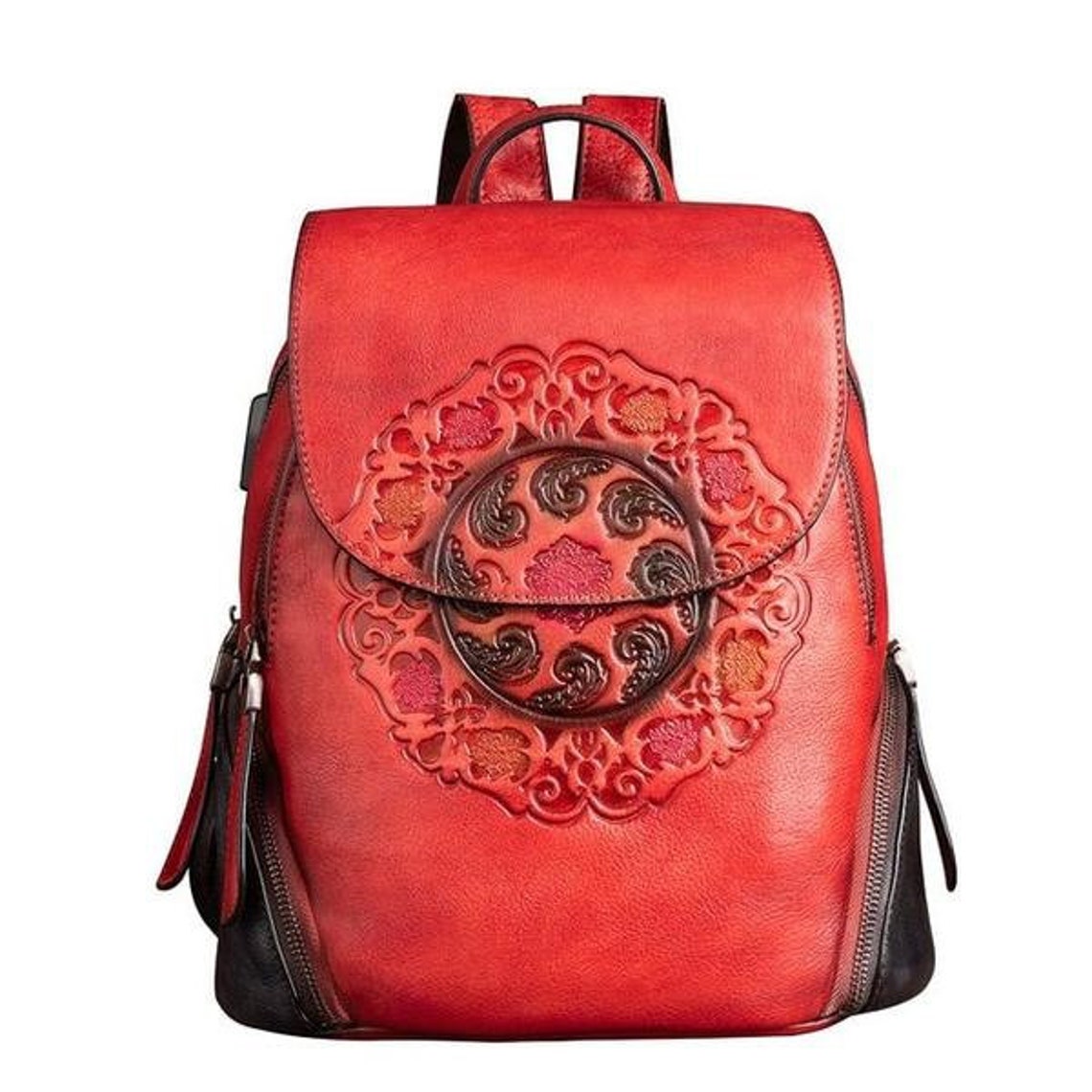 Leather Backpack Women Leather Backpack Purse Backpack Etsy