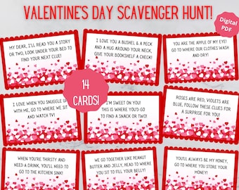 Valentinstag Schatzsuche, Valentinstag Schatzsuche, Kinderaktivität, Digitaldruck, druckbar