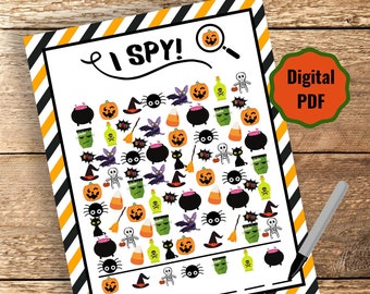 Halloween I Spy Game, Kids Printable Activity (Digital Download)