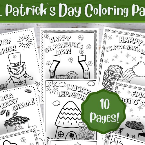 Printable Happy St. Patrick's Day Coloring Sheet: - Etsy