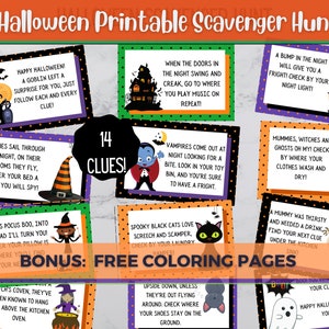 Halloween Scavenger Hunt, Halloween Treasure Hunt, Free Coloring Pages, Kid&#39;s Activity, Digital Print, Printable