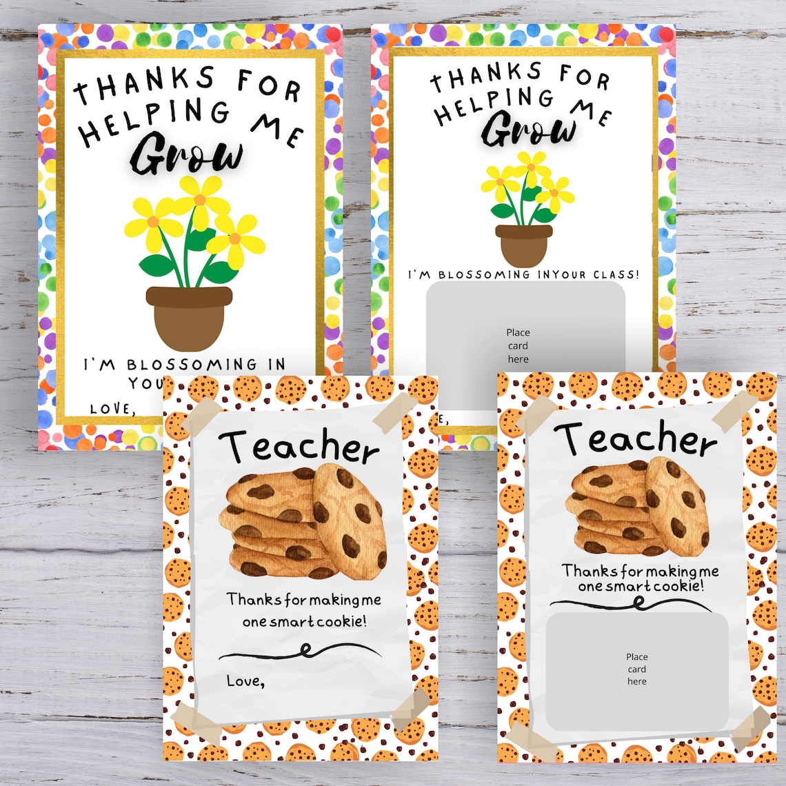 Teacher Appreciation Week Cards Gift Card Holder Printable Etsy