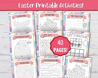 Printable Easter Activity Book, Kids Games, Coloring Pages (Digital Download)