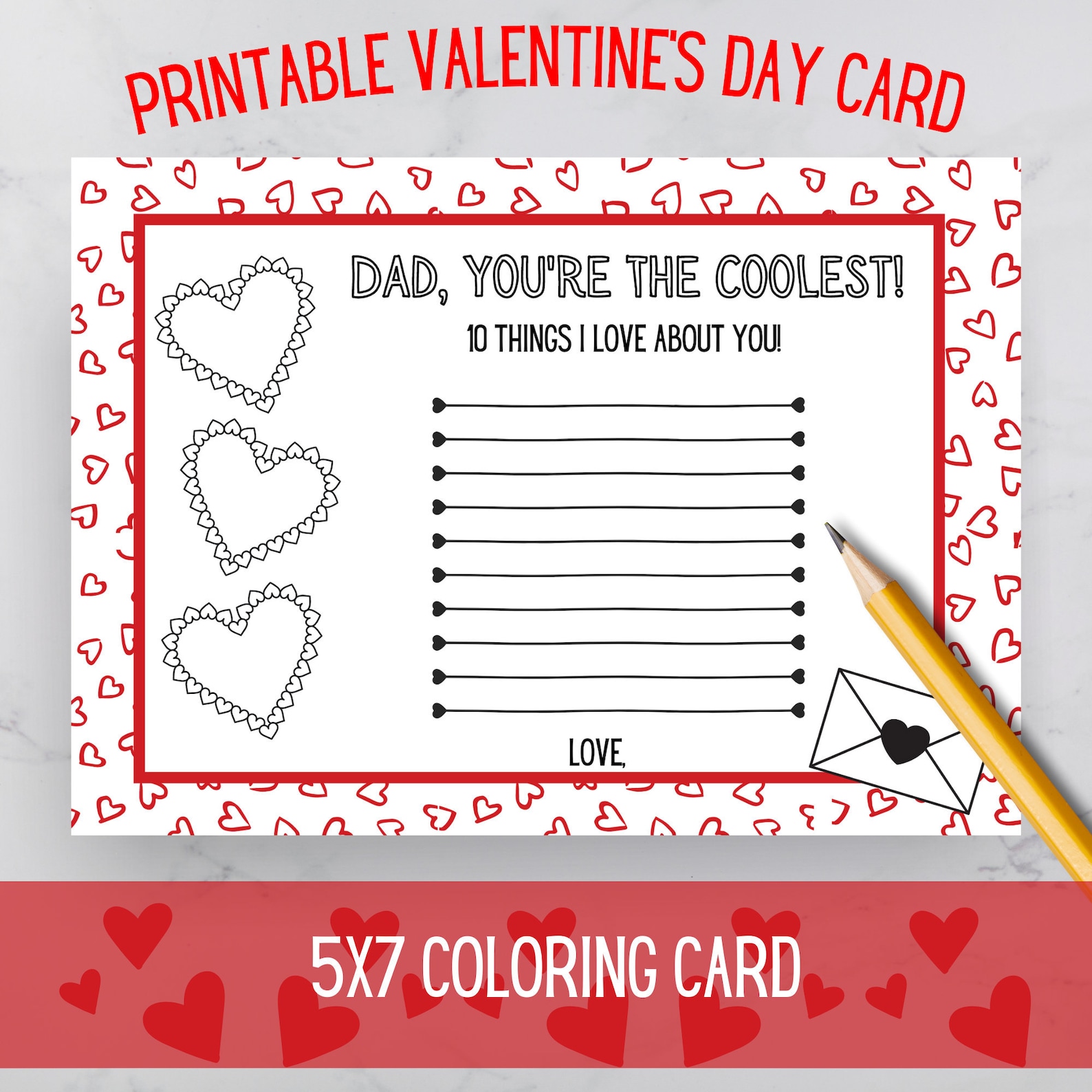 Valentine's card for dad :-) from mommy and son # Valentine's Day Card Father's Valentine Dad's | Etsy