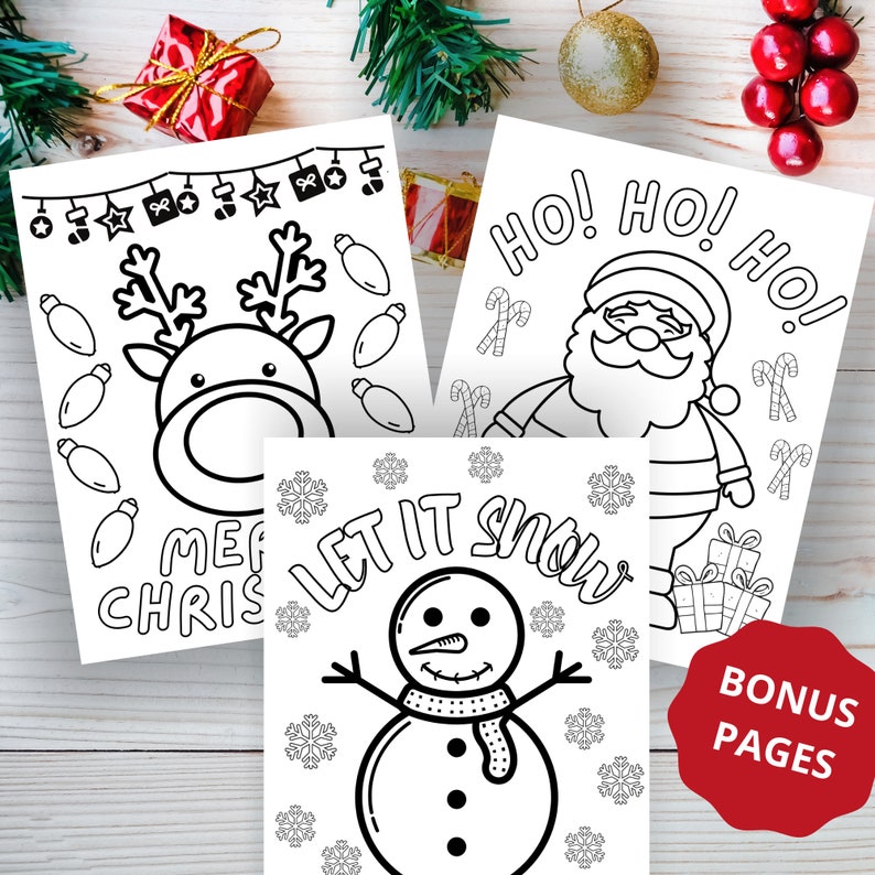 Letter to Santa Bonus Coloring Pages Dear Santa Printable | Etsy