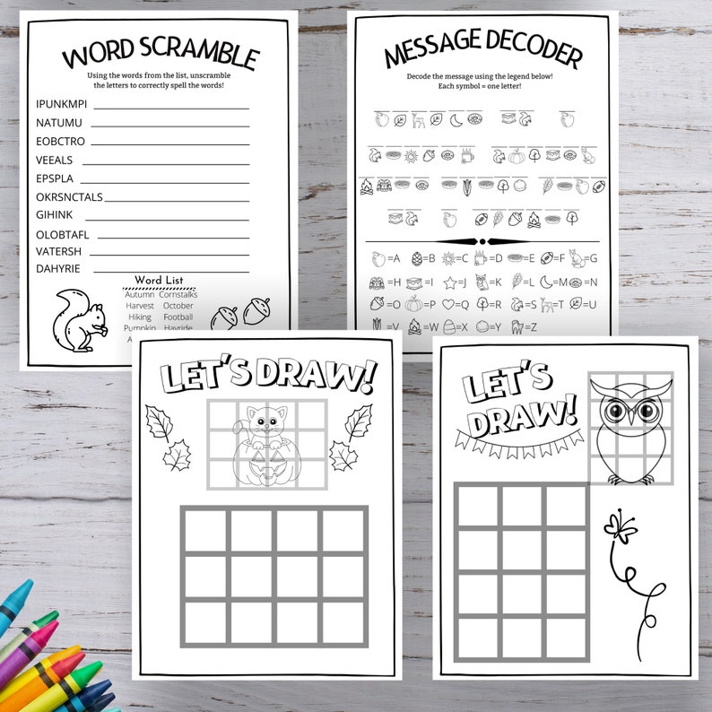 30 Fall Kids Activities, Fall Printable Activity, Printable Activity Bundle, Coloring Pages, Word Search, Word Find, Games, Digital Download image 4