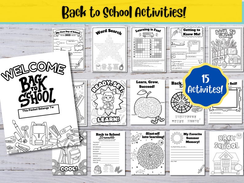 First Day of School Activity Pack, Back to School Classroom Activities ...