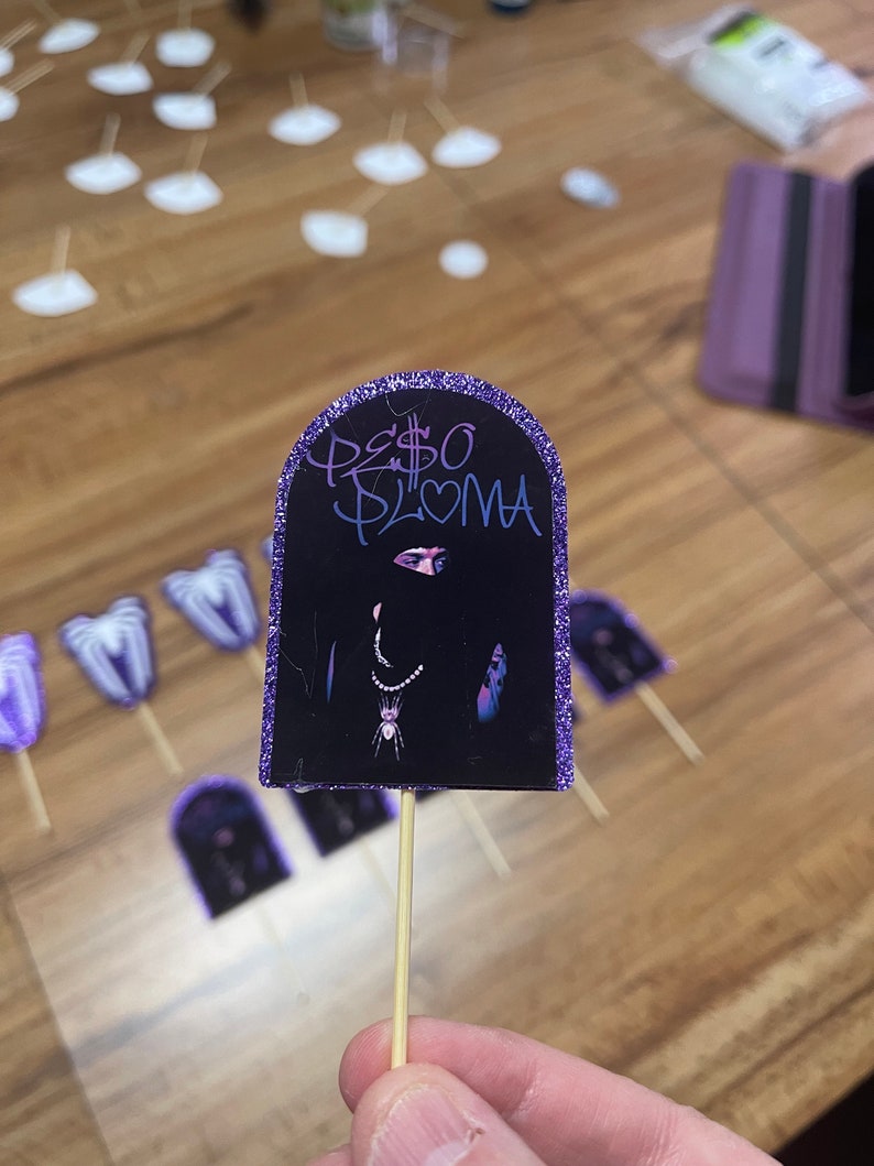 Peso Pluma Glittered Cardstock Cupcake Toppers Lot of 12 Etsy