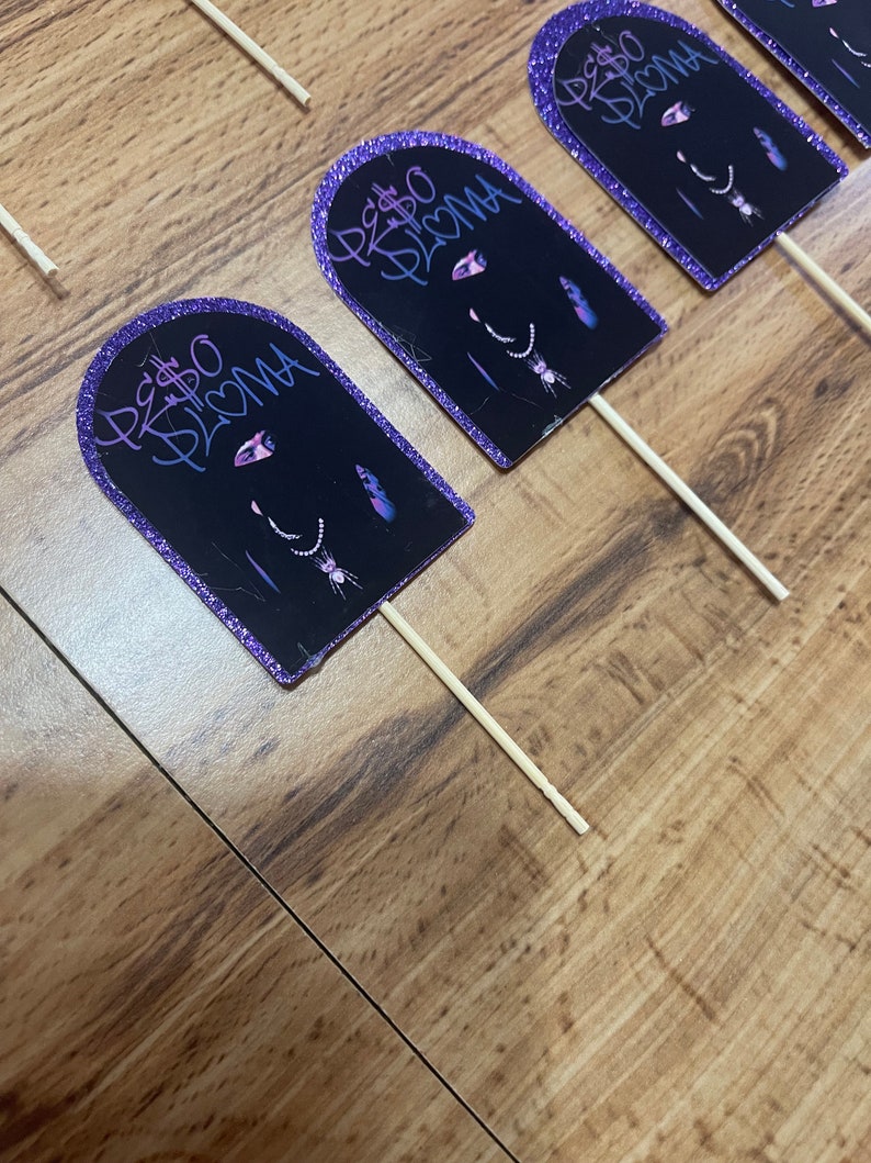 Peso Pluma Glittered Cardstock Cupcake Toppers Lot of 12 Etsy