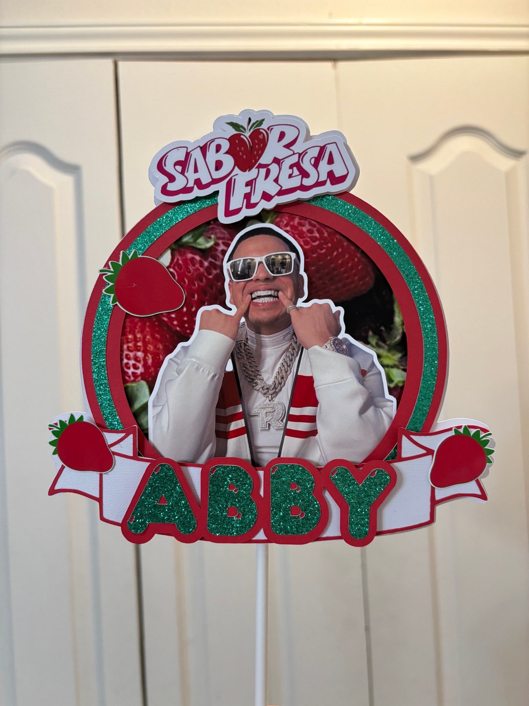 Jesus Ortiz Paz Fuerza Regida JOP Custom Card Stock Cake Topper Sabor