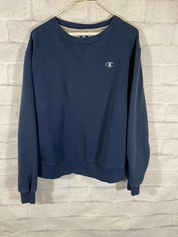 Vintage 90s Champion blue fleece cruneck sweater