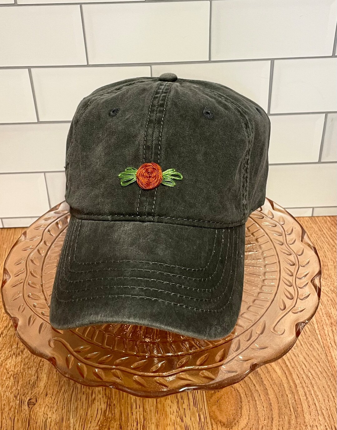 Bud Caps For Roses Rose Bud Sunflower Daisy Embroidered Hats Baseball Caps - Etsy