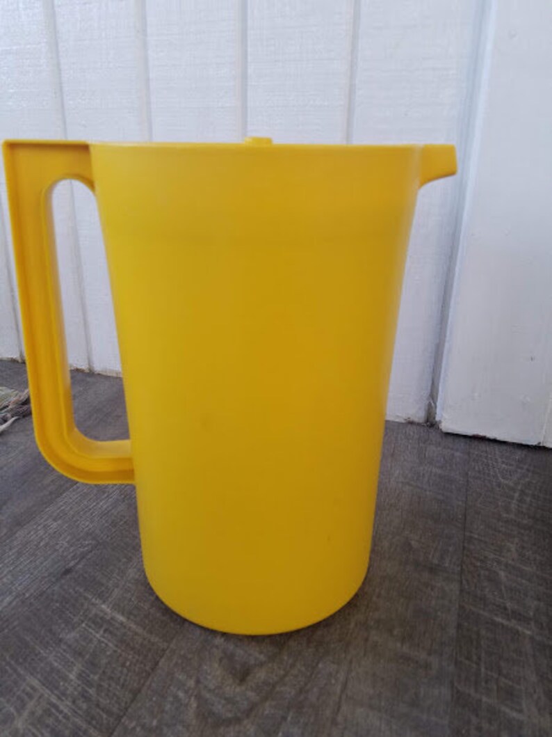 Vintage Tupperware Pitcher. Large Yellow Pitcher. Vintage Etsy