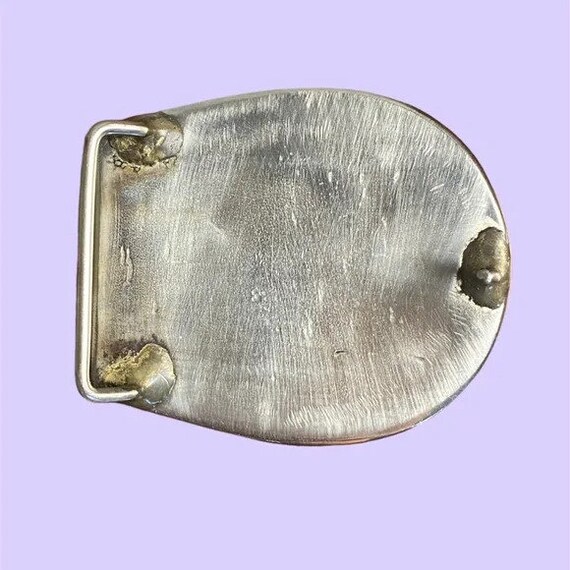 Vintage Steel Belt Buckle with Natural Stone - image 2