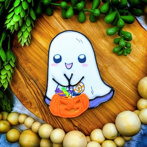 Ghost with Pumpkin Bucket Cookie Cutter