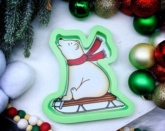 Polar Bear On Sled Cookie Cutter