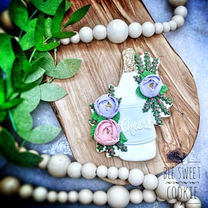 Floral Wine Bottle Cookie Cutter
