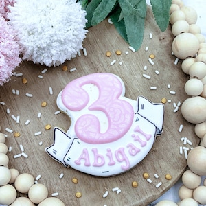 Number 3 with Banner Cookie Cutter