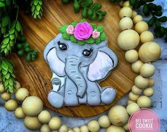 Blumen Elefant-Plätzchen-Ausstecher
