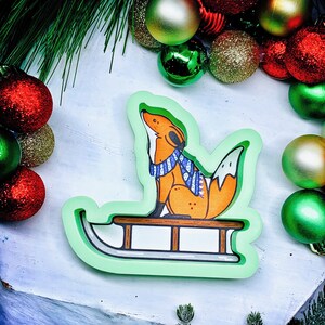 Fox On Sled Cookie Cutter