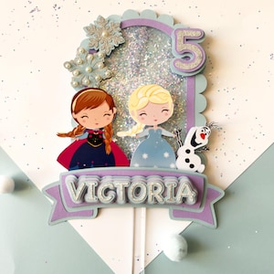 Personalized Frozen Cake Topper: Elsa, Anna, Olaf - Winter Wonderland FAST TURNAROUND